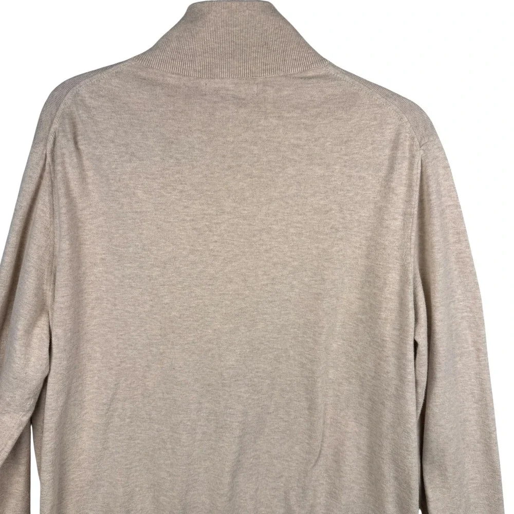 Banana‎ Republic Sweater Mens XL Mock Neck Half Zip Pullover Long Sleeve Ivory